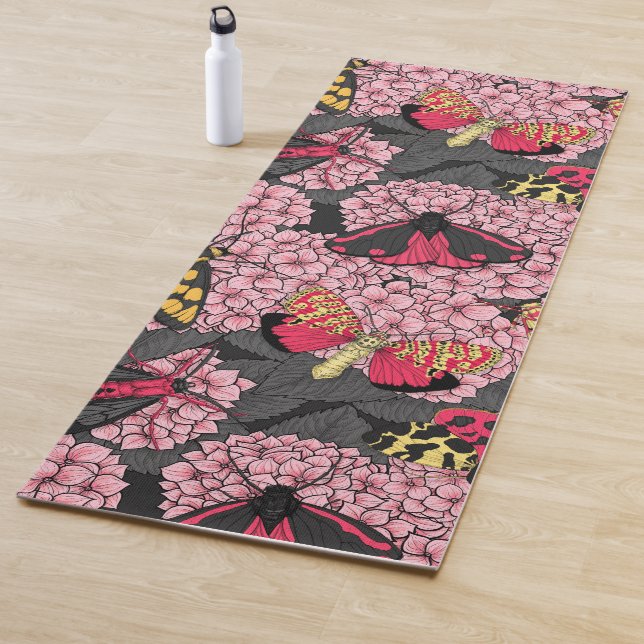 Tapis De Yoga Nappes phréatiques à hydrangée rose (En situation)