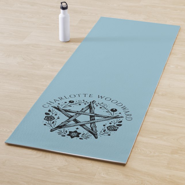 Tapis De Yoga Nature personnalisée Pentacle floral (En situation)