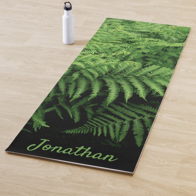 Tapis De Yoga Nature Print Fern Frond with Name (En situation)