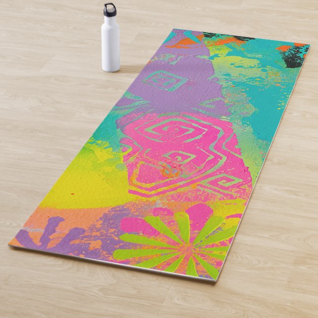 Tapis De Yoga Neon Dreams Abstrait (En situation)