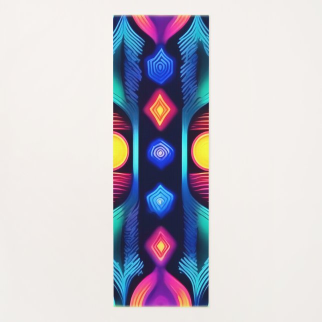 Tapis De Yoga Neon Geometry Mandala Art (Devant)