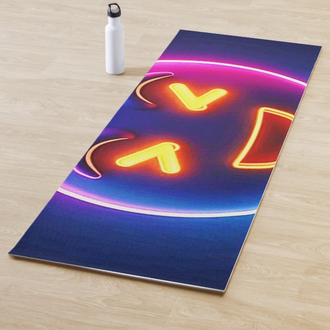 Tapis De Yoga Neon Laughing Emoji Joy (En situation)