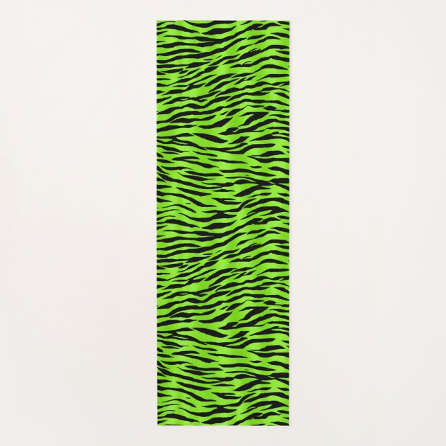 Tapis De Yoga Neon Peaux d'animaux verts motif Animalia (Devant)