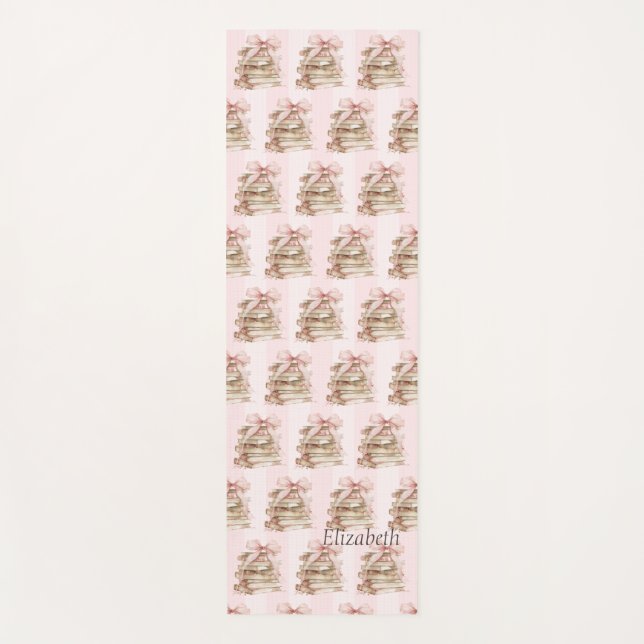 Tapis De Yoga New Chapter Pink Bow Stripes (Devant)