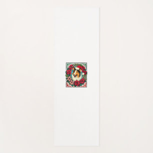 Tapis De Yoga Noël Collie Chien Illustration Yule Collies 1