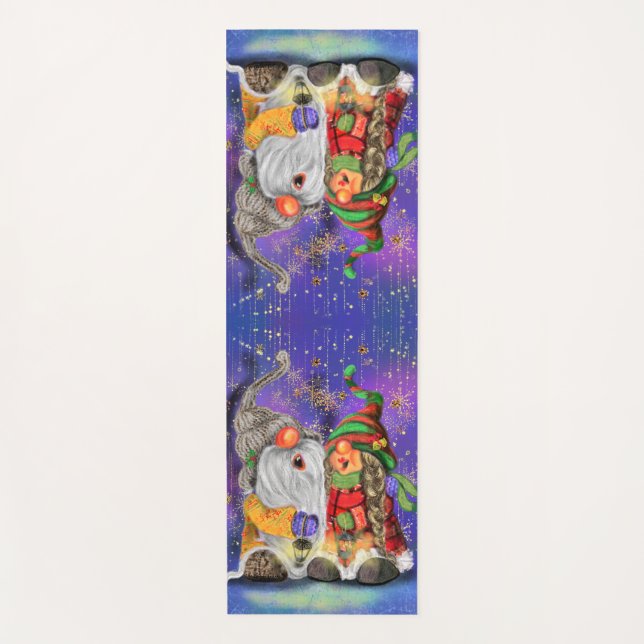Tapis De Yoga Noël Joyeux deux filles (Devant)