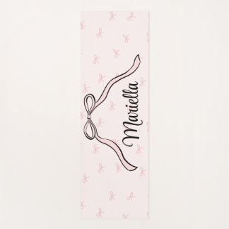 Tapis De Yoga Nœud Rose Coquette Personnalisé