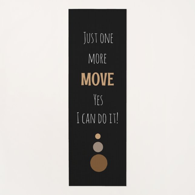 Tapis de yoga noir avec texte simple More Move (Devant)