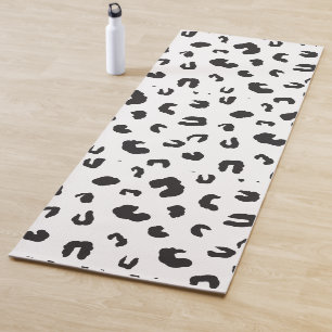 Tapis De Yoga Noir et blanc Empreinte de léopard