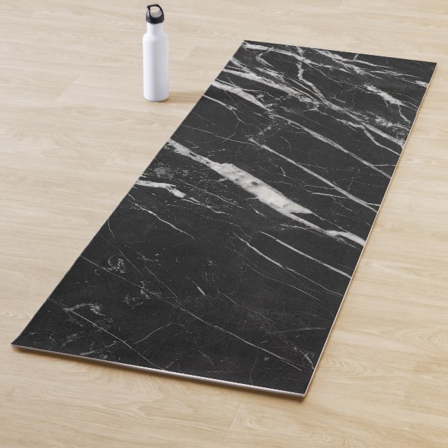 Tapis De Yoga Noir et Marbre blanc Imprimer Yoga Mat (En situation)
