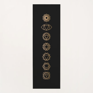 Tapis De Yoga Noir simple 7 Chakras Noir