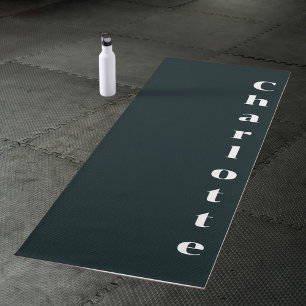 Tapis De Yoga Nom blanc noir