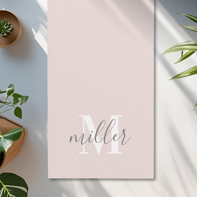 Tapis De Yoga Nom de famille du monogramme personnalisé (Créateur téléchargé)