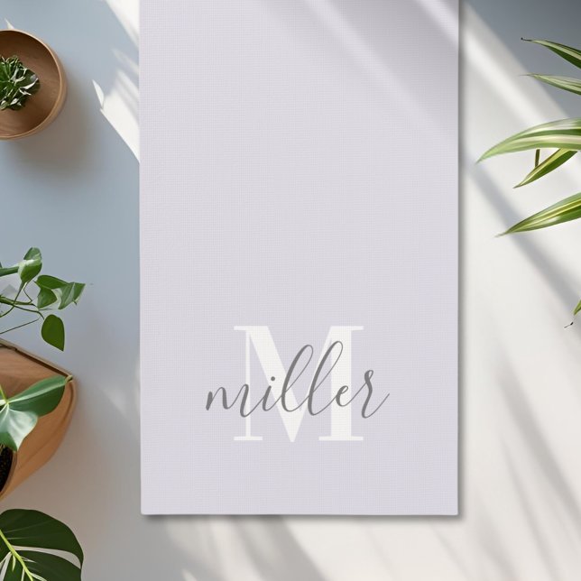 Tapis De Yoga Nom de famille du monogramme personnalisé (Créateur téléchargé)