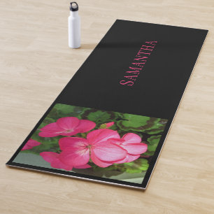 Tapis De Yoga Nom de la photographie florale rose