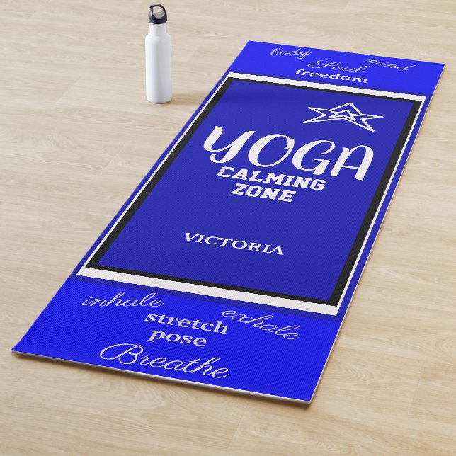 Tapis De Yoga Nom de l'étoile blanche bleue (En situation)