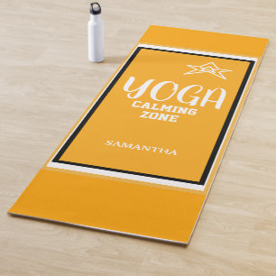 Tapis De Yoga Nom de l'étoile blanche orange
