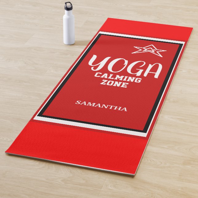Tapis De Yoga Nom de l'étoile rouge blanche (En situation)