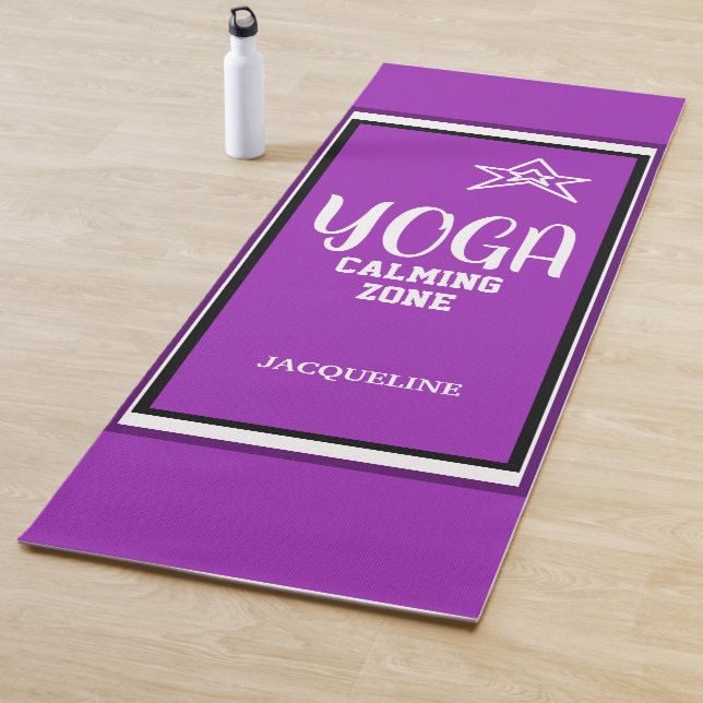 Tapis De Yoga Nom de l'étoile violette blanche (En situation)