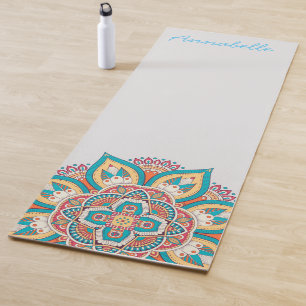 Tapis De Yoga Nom de mandala coloré art énergique dynamique