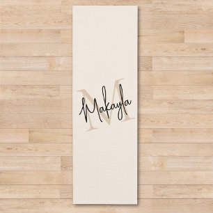 Tapis De Yoga Nom de monogramme moderne