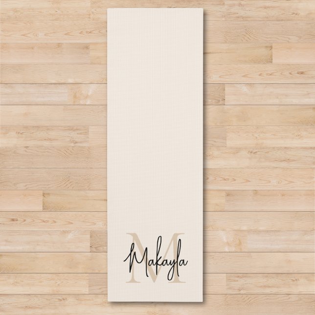 Tapis De Yoga Nom de monogramme moderne  (Créateur téléchargé)