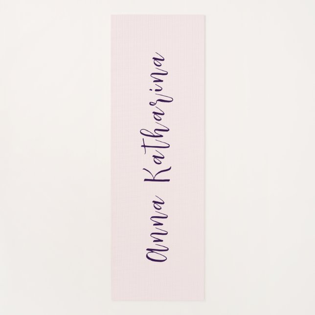 Tapis De Yoga Nom de script élégant Solid Blush (Devant)