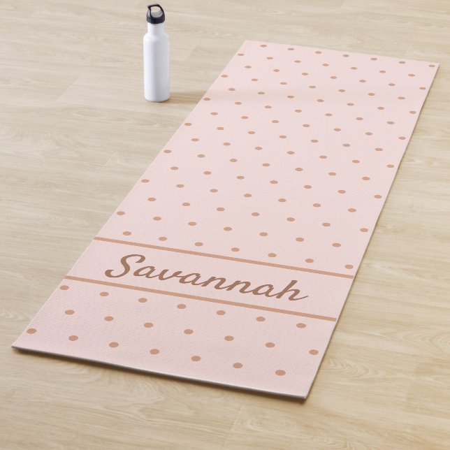 Tapis De Yoga Nom des points d'or rose pâle (En situation)