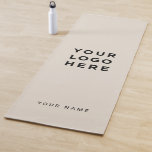 Tapis De Yoga Nom du logo commercial beige personnalisé Instagra<br><div class="desc">Logo Personnalisé Crème Beige Couleur Nom Société Instagram Yoga Mat Promotionnel avec un modèle simple et moderne avec votre logo,  photo ou image d'entreprise et tout texte personnalisé. Ajoutez votre nom,  votre site Web ou votre adresse de réseau social.</div>