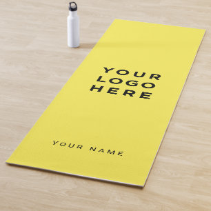 Tapis De Yoga Nom du logo de l'entreprise jaune personnalisé Ins