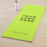 Tapis De Yoga Nom du logo de l'entreprise Neon Yellow Green Inst<br><div class="desc">Logo personnalisé unisex eyecatching acid Neon Yellow Green Nom de l'entreprise Promotional Instagram Yoga Mat avec un modèle simple et moderne avec votre logo d'entreprise,  photo ou image et votre nom,  votre adresse Instagram ou tout texte personnalisé. Ajoutez votre nom,  votre site Web ou votre adresse de réseau social.</div>