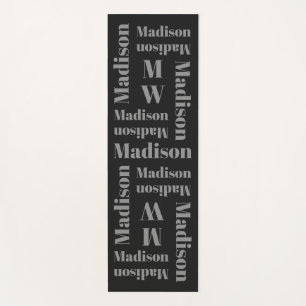 Tapis De Yoga Nom du monogramme personnalisé de yoga