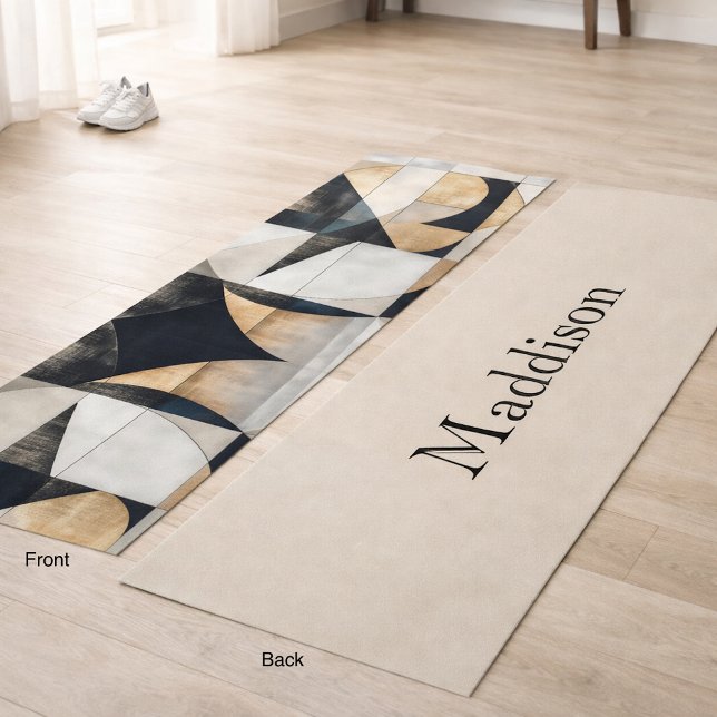 Tapis De Yoga Nom géométrique moderne du milieu du siècle (Créateur téléchargé)