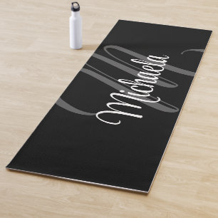 Tapis De Yoga Nom initial de monogramme moderne minimaliste
