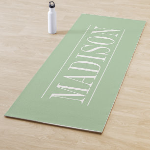 Tapis De Yoga Nom minimaliste noir Mat Yoga Vert