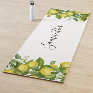 Tapis De Yoga Nom moderne citron citron