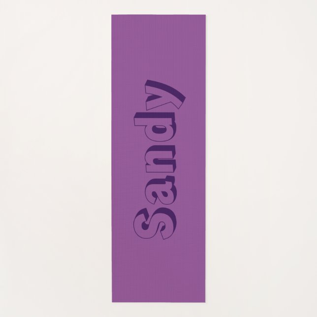 Tapis De Yoga nom monogramme violet moderne (Devant)