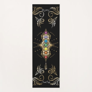Tapis De Yoga Nom personnalisé Aligné Gold Chakra