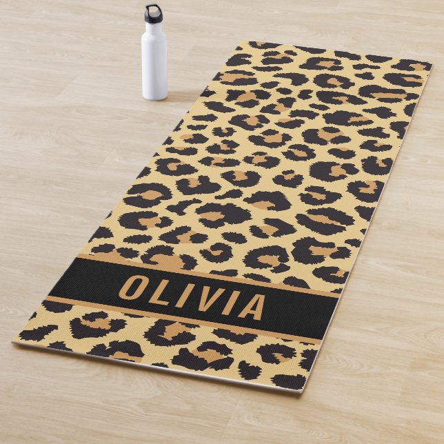 Tapis De Yoga Nom personnalisé classique Leopard Poster de anima (En situation)