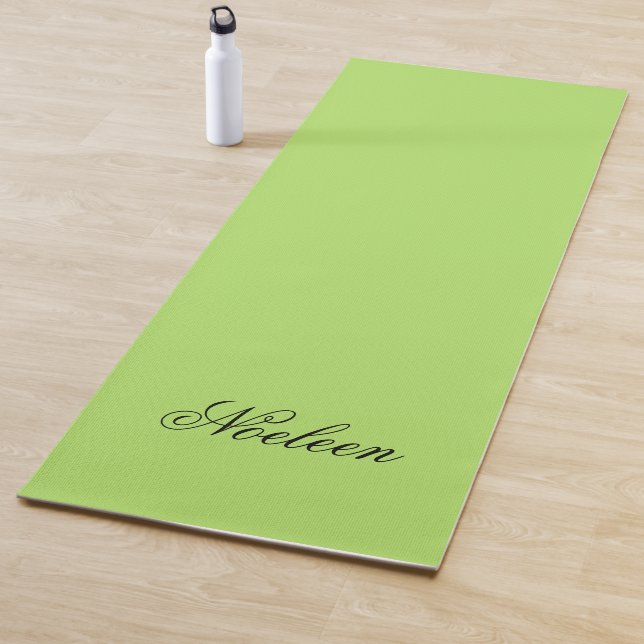 Tapis De Yoga Nom personnalisé couleur chaux simple (En situation)