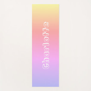 Tapis De Yoga Nom personnalisé Couleur de coucher de soleil rose