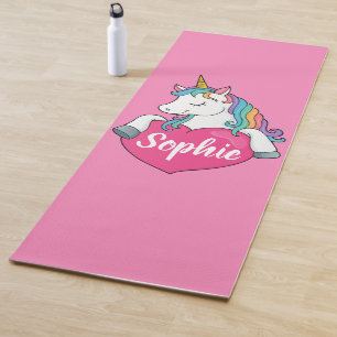 Tapis De Yoga Nom Personnalisé, Cute Unicorn Yoga Mat
