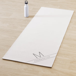 Tapis De Yoga Nom personnalisé initiale personnalisée White Yoga