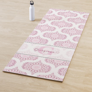 Tapis De Yoga Nom personnalisé Joli rose les années 70 Confetti