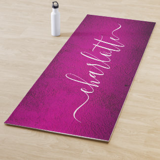 Tapis De Yoga Nom Personnalisé Moderne Chic Calligraphie