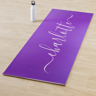 Tapis De Yoga Nom Personnalisé Moderne Chic Calligraphie