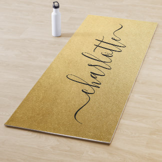 Tapis De Yoga Nom Personnalisé Moderne Chic Calligraphie