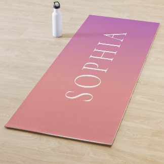 Tapis De Yoga Nom personnalisé pêche ombré violet
