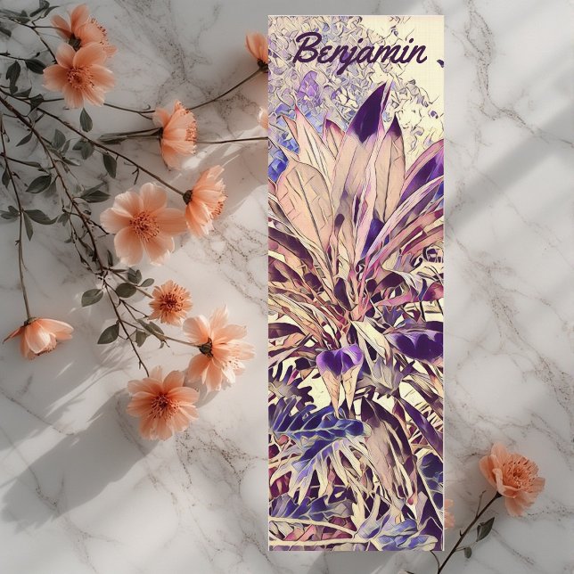 Tapis De Yoga Nom personnalisé Purple Bush Aquarelle Art (Personalized Name Purple Bush Watercolor Art Yoga Mat)
