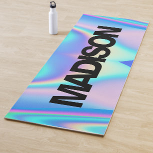 Tapis De Yoga Nom personnalisé Rainbow Holographe moderne Yoga M